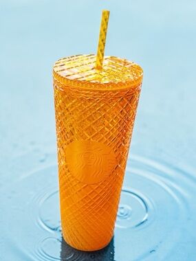 Starbucks 2022 Summer Collection Ombre Mango Jeweled cold Tumbler Venti 24 oz.